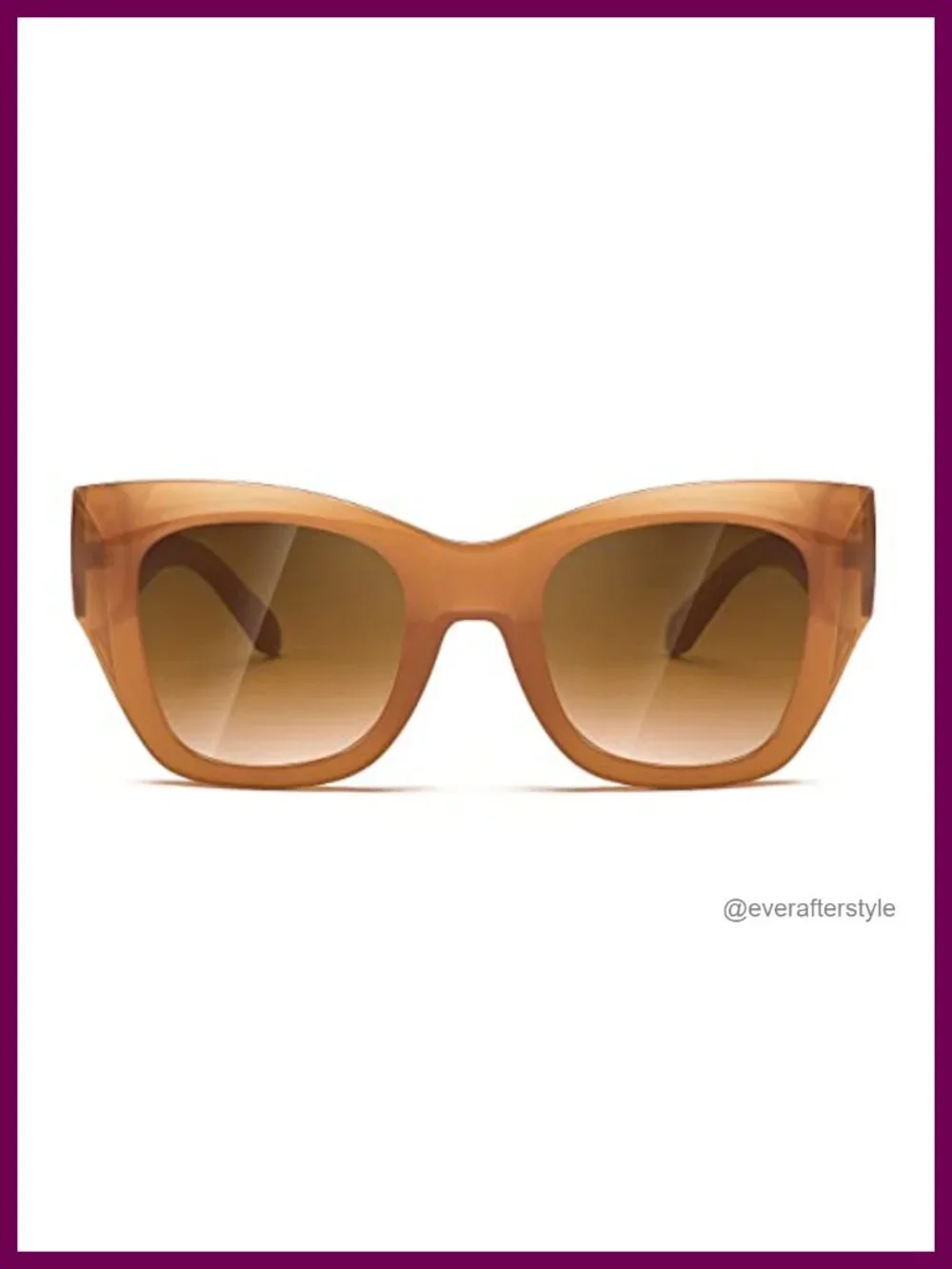 Oversized Square Cat Eye Sunglasses UV400 Protection Retro Vintage Thick Frame